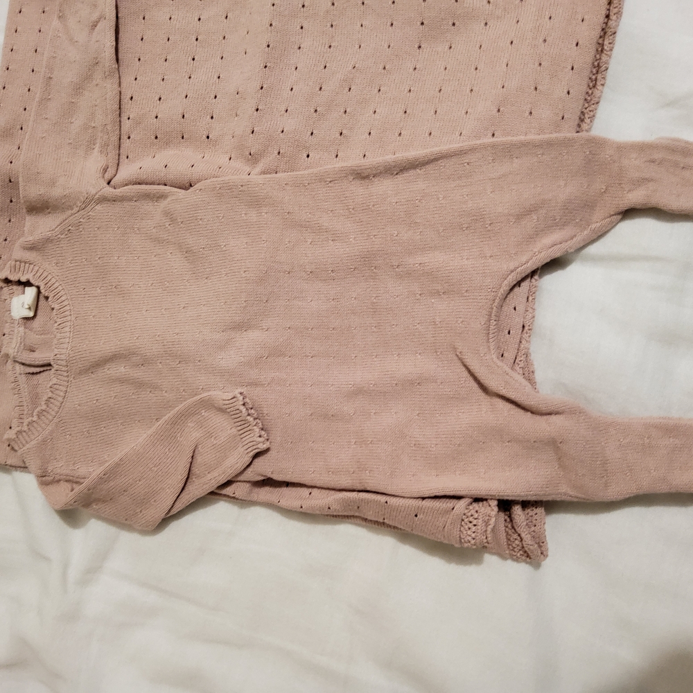 Pink Knit Baby Onesie